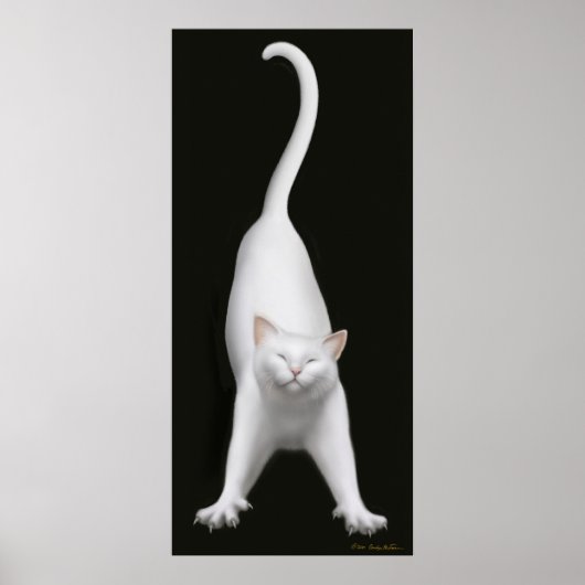 Druck der weißen Katze Poster (Vorne)