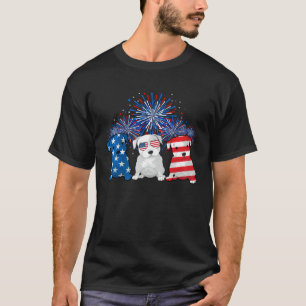 Druck des amerikanischen Flaggen Pitbull Patriotis T-Shirt
