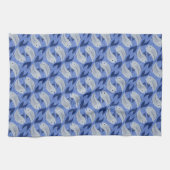 Druck des Fischblocks - blau Geschirrtuch (Horizontal)
