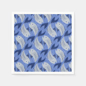 Druck des Fischblocks - blau Serviette (Vorderseite)