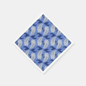 Druck des Fischblocks - blau Serviette (Ecke)