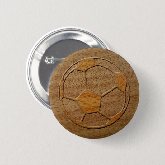 Druck des Fußball-Balls aus Holz Button (Vorne & Hinten)