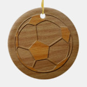 Druck des Fußball-Balls aus Holz Keramik Ornament (Hinten)