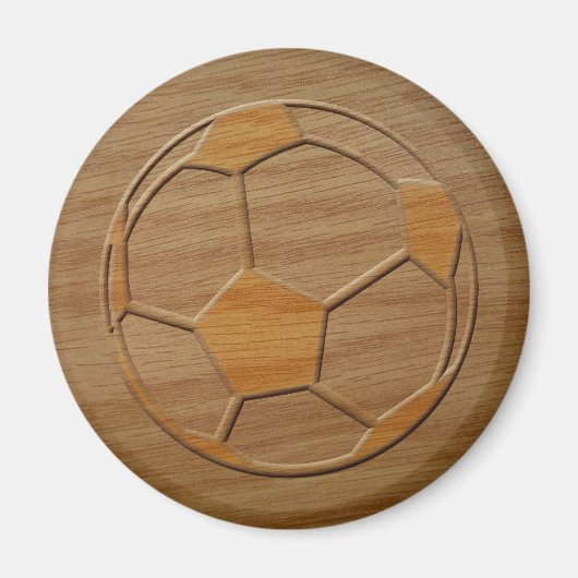 Druck des Fußball-Balls aus Holz Magnet (Vorne)