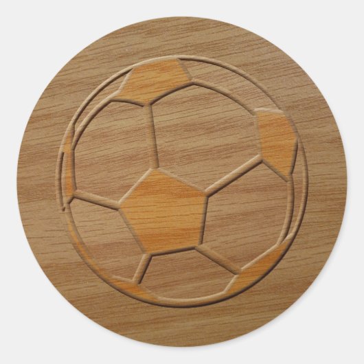 Druck des Fußball-Balls aus Holz Runder Aufkleber (Vorderseite)