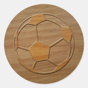 Druck des Fußball-Balls aus Holz Runder Aufkleber