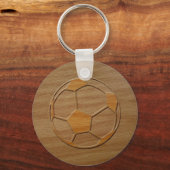 Druck des Fußball-Balls aus Holz Schlüsselanhänger (Vorderseite)