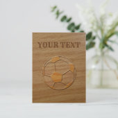 Druck des Fußball-Balls in holzfähigem Text Postkarte (Stehend Vorderseite)