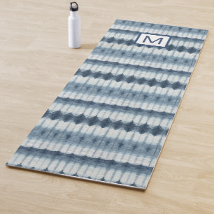 Druck des Monogramm-  Shibori Indigio Yogamatte