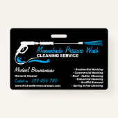 Druck des schwarzen Auto Power waschen Wash CLEANI Ausweis (Vorderseite)