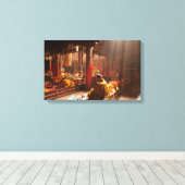 Druck des tibetischen Monks Canvas Leinwanddruck (Insitu (Holzboden))