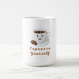 Drück dich aus – Lustiger lächelnder Kaffee-Tee Kaffeetasse