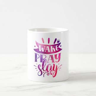 Drück dich aus - Wach auf, bete, erschlage - Pink Kaffeetasse