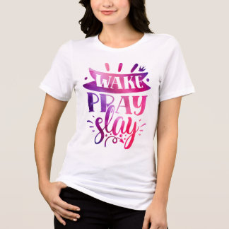 Drück dich aus - Wach auf, bete, erschlage - Pink Tri-Blend Shirt