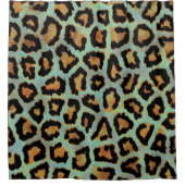 DRUCK-Duschvorhang aquamarinen Leopard Chic Tier Duschvorhang (Vorderseite)