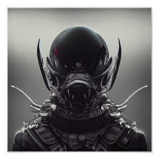 Druck eines dunklen Alien-Foto