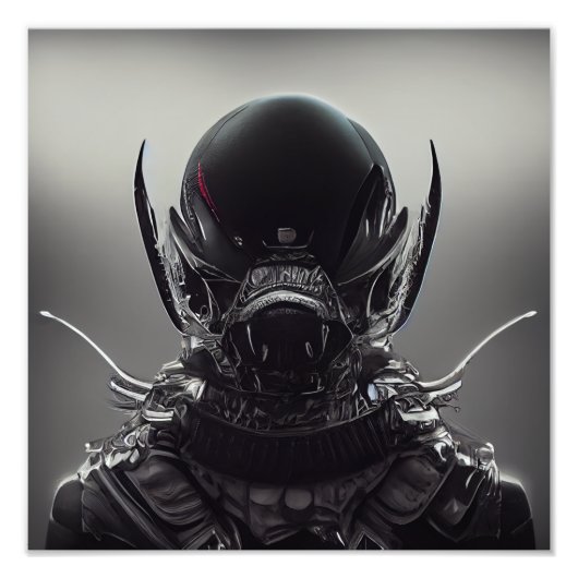 Druck eines dunklen Alien-Foto (Vorne)
