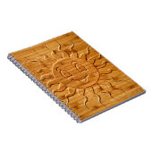 Druck eines lächelnden Sonnengesichts aus Holz Notizblock (Rechte Seite)