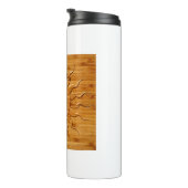 Druck eines lächelnden Sonnengesichts aus Holz Thermosbecher (Nach rechts gedreht)