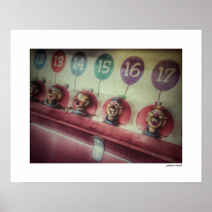 Druck eines Plakats für das Wasserspiel des Clowns Poster