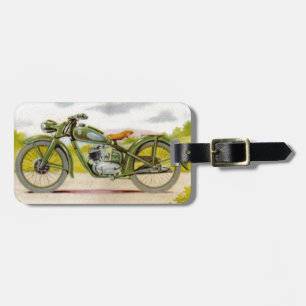 Druck eines Vintage-Motorrads Gepäckanhänger