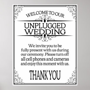Druck für nicht eingesteckte Hochzeitzeichen Poster