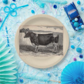 Druck Holstein Bull aus dem 19. Jahrhundert Pappteller (Party)