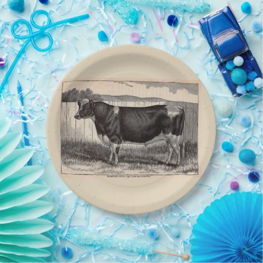 Druck Holstein Bull aus dem 19. Jahrhundert Pappteller (Party)
