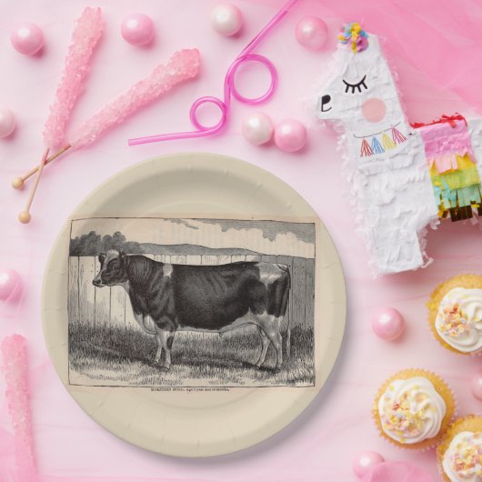 Druck Holstein Bull aus dem 19. Jahrhundert Pappteller (Party)