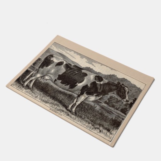 Druck Holstein-Kuh des 19. Jahrhunderts Fußmatte (Schrägansicht)
