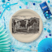 Druck Holstein-Kuh des 19. Jahrhunderts Pappteller (Party)
