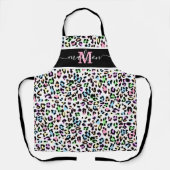 Druck im Leopardenstil mit Monogramm Schürze (Vorderseite)