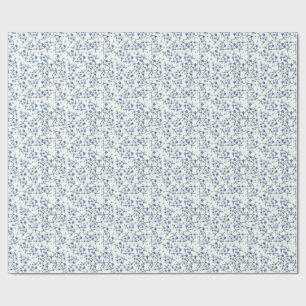 Druck im Vintage-Stil mit kleinen blauen Blumen Geschenkpapier