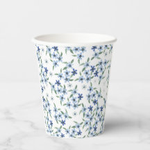 Druck im Vintage-Stil mit kleinen blauen Blumen