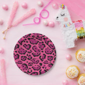 Druck in rosa Leoparden Pappteller (Party)