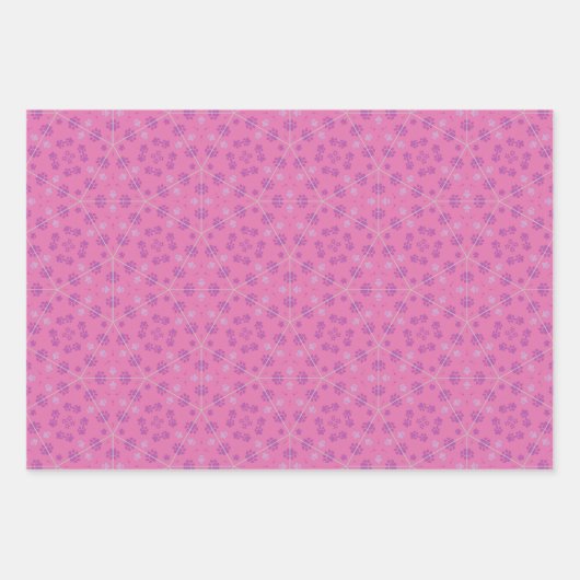 Druck in Rosa, Magenta und Weiß Geschenkpapier Set (Vorderseite 3)