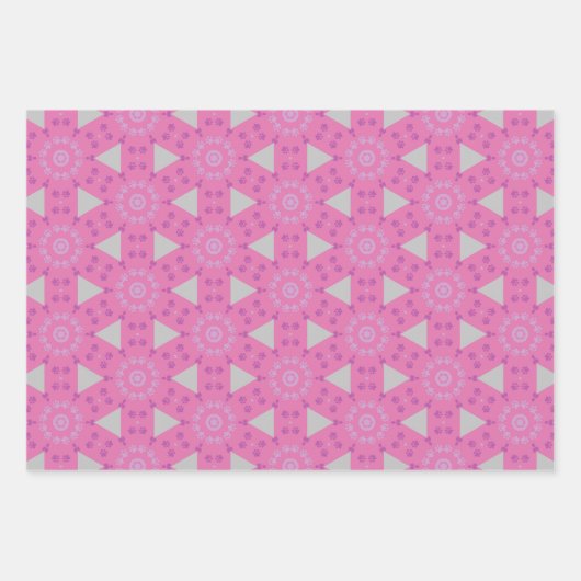 Druck in Rosa, Magenta und Weiß Geschenkpapier Set (Vorderseite 2)