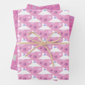 Druck in Rosa, Magenta und Weiß Geschenkpapier Set (Beispiel)