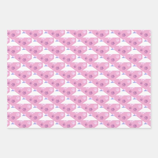 Druck in Rosa, Magenta und Weiß Geschenkpapier Set (Vorderseite)