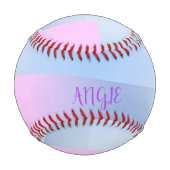 Druck in Rosa und Blau Baseball (Rückseite)