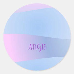 Druck in Rosa und Blau Runder Aufkleber