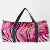 Druck in Rosa und Gold Duffle Bag (Rückseite)