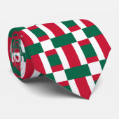 Druck in rot-weiß und grün krawatte (Gerollt)