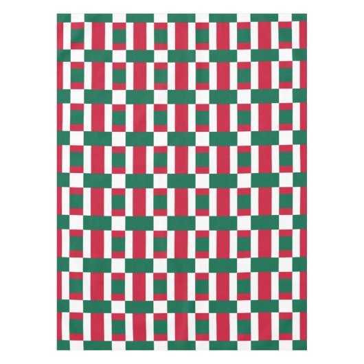 Druck in rot-weiß und grün tischdecke (Vorderseite)