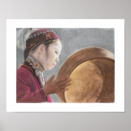 Druck meiner Pastellzeichnung eines afghanischen M Poster