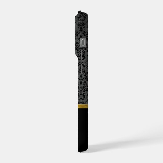 Druck mit roter Hoher Ferse und Damaskus mit Monog iPhone Hülle (Linke Seite)