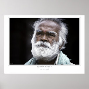 Druck mit weißem Bart Poster
