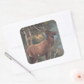 Druck nach Anzahl Elch Quadratischer Aufkleber (Umschlag)