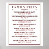 Druck oder Plakat der Familienregeln (Vorne)
