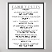 Druck oder Plakat der Familienregeln (Vorne)